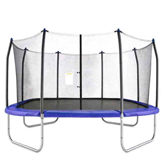 Skywalker Trampolines 14ft Square Trampoline with Enclosure Blue