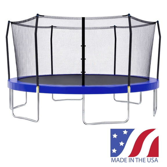 Skywalker Trampolines 16-Foot Round Trampoline with Enclosure Net, Outdoor Trampoline for Backyard, Heavy-Duty Jump Mat with Safety Net, Made in USA