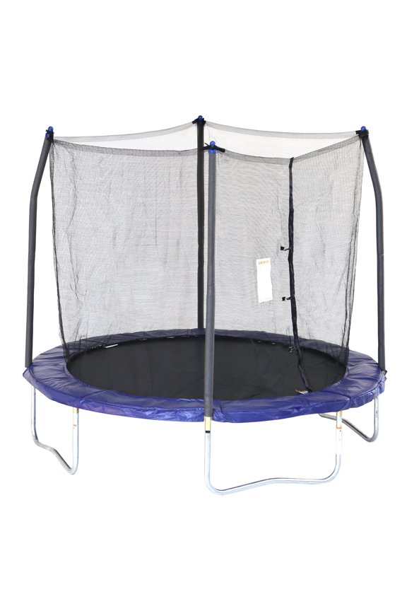 Skywalker Trampolines 8ft Round Trampoline with Safety Enclosure Net, Green - Outdoor Bounce Mat for Kids & Adults