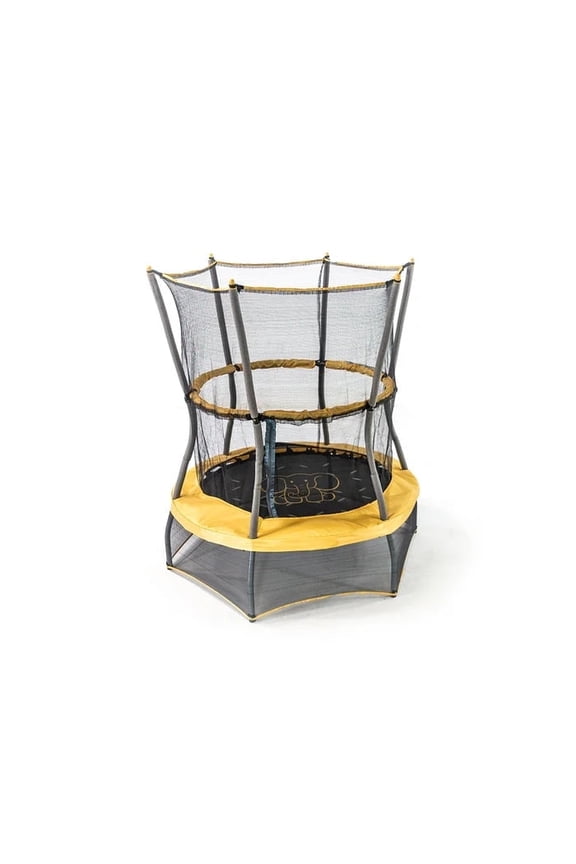 ActivPlay 48" Safari Explorer Mini Trampoline with Safety Enclosure Net - Round Kids Bouncer with Animal Print Design, Indoor/Outdoor Use, Durable Steel Frame