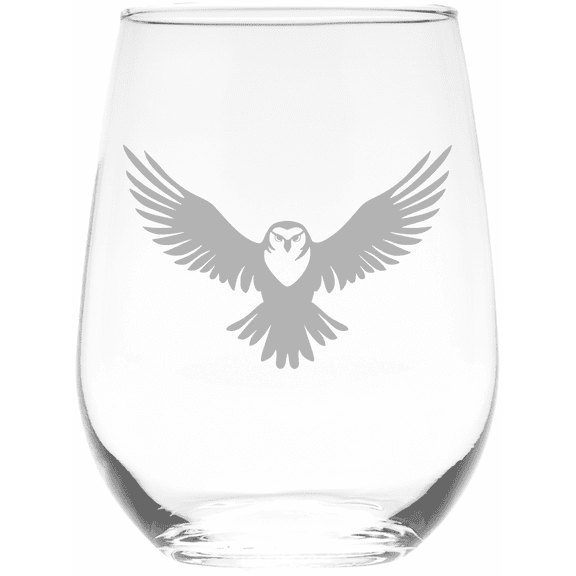 C&M Personal Gifts 17 oz Skyward Owl Stemless Wine Glass
