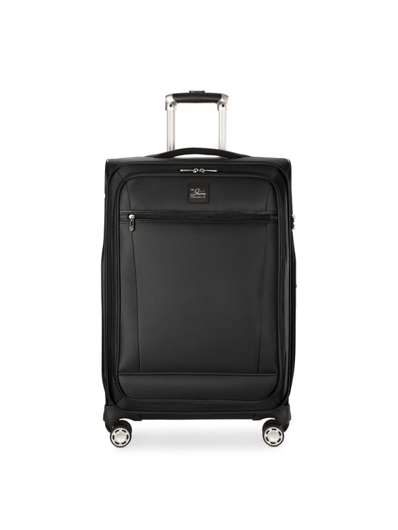 Luggage Ballard Softside 24" Expandable Medium Checked Luggage with Spinner Wheels, Adult, Black