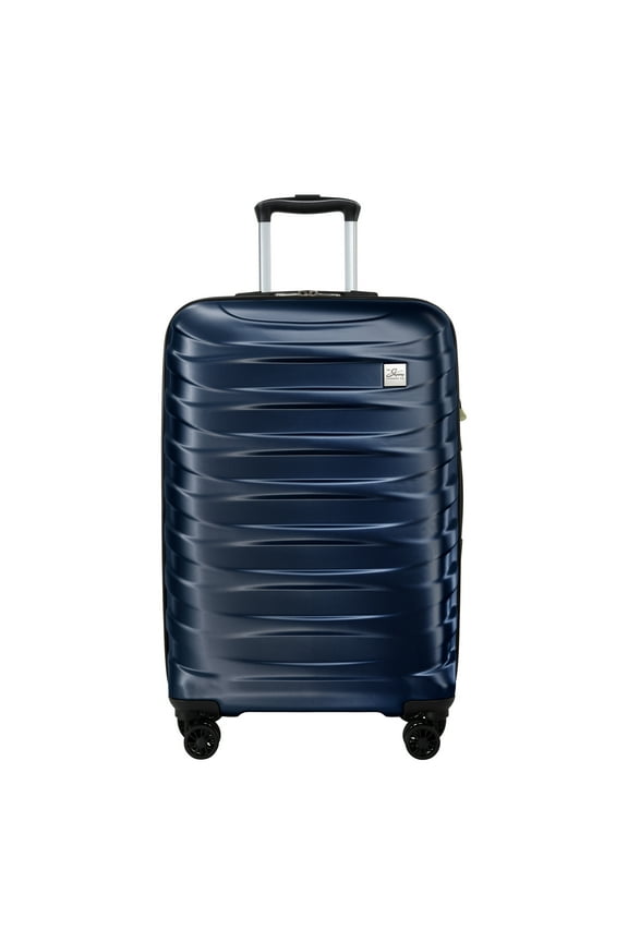 Luggage Camano Hardshell 24" Expandable Medium Checked Luggage Suitcase with Spinner Wheels, Blue