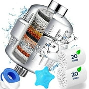 Skywee Shower Filter, Shower Head Filter for Hard Water, Water Softener with 2 Cartridge, Removes Chlorine, Heavy Metal, Smoothes Your Skin and Hair