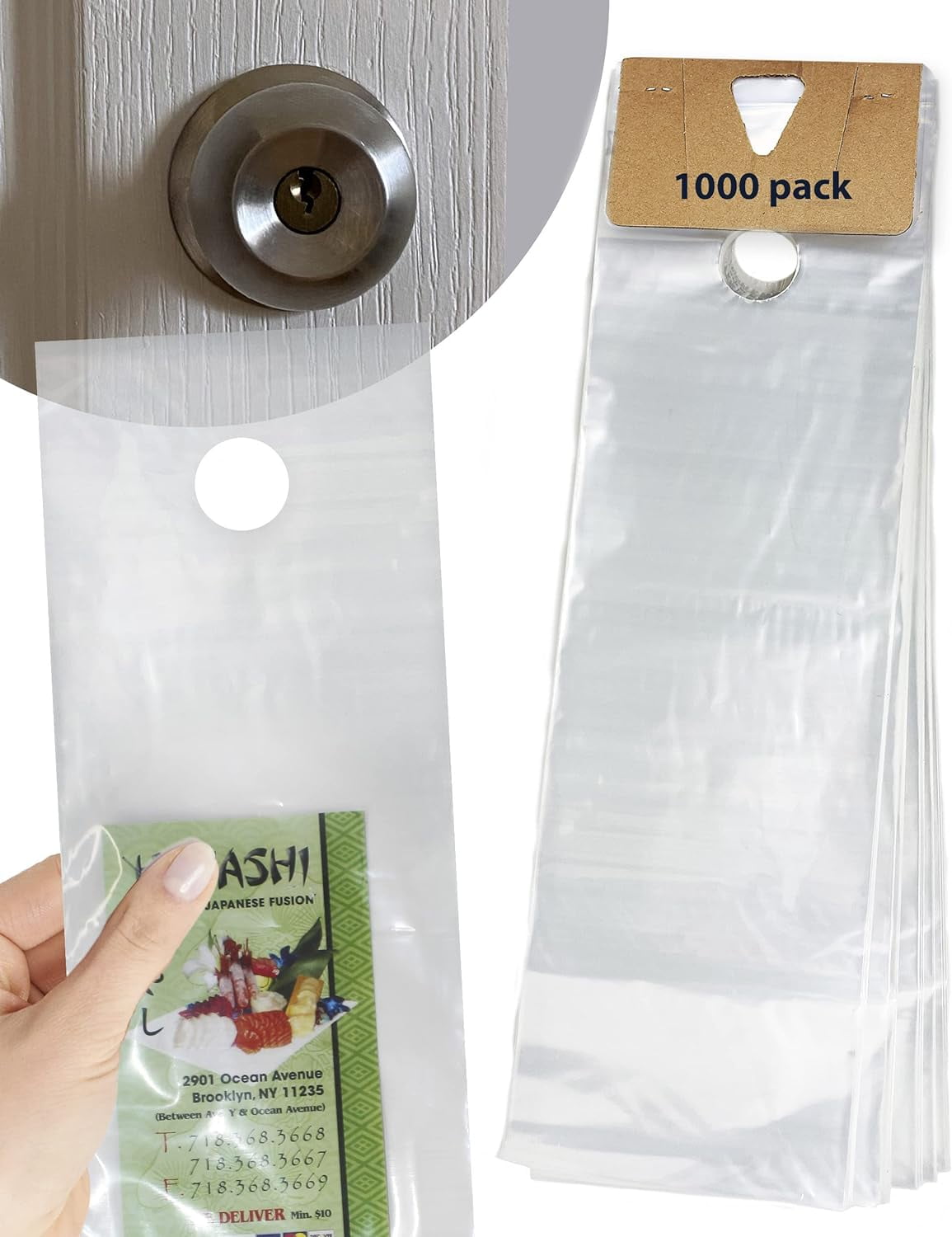 Skywin 1000 Plastic Door Hanger Bags 6 X 19 Inches Clear Door Hanger Skywin 1000 plastic door hanger bags 6 x 19 inches clear door hanger