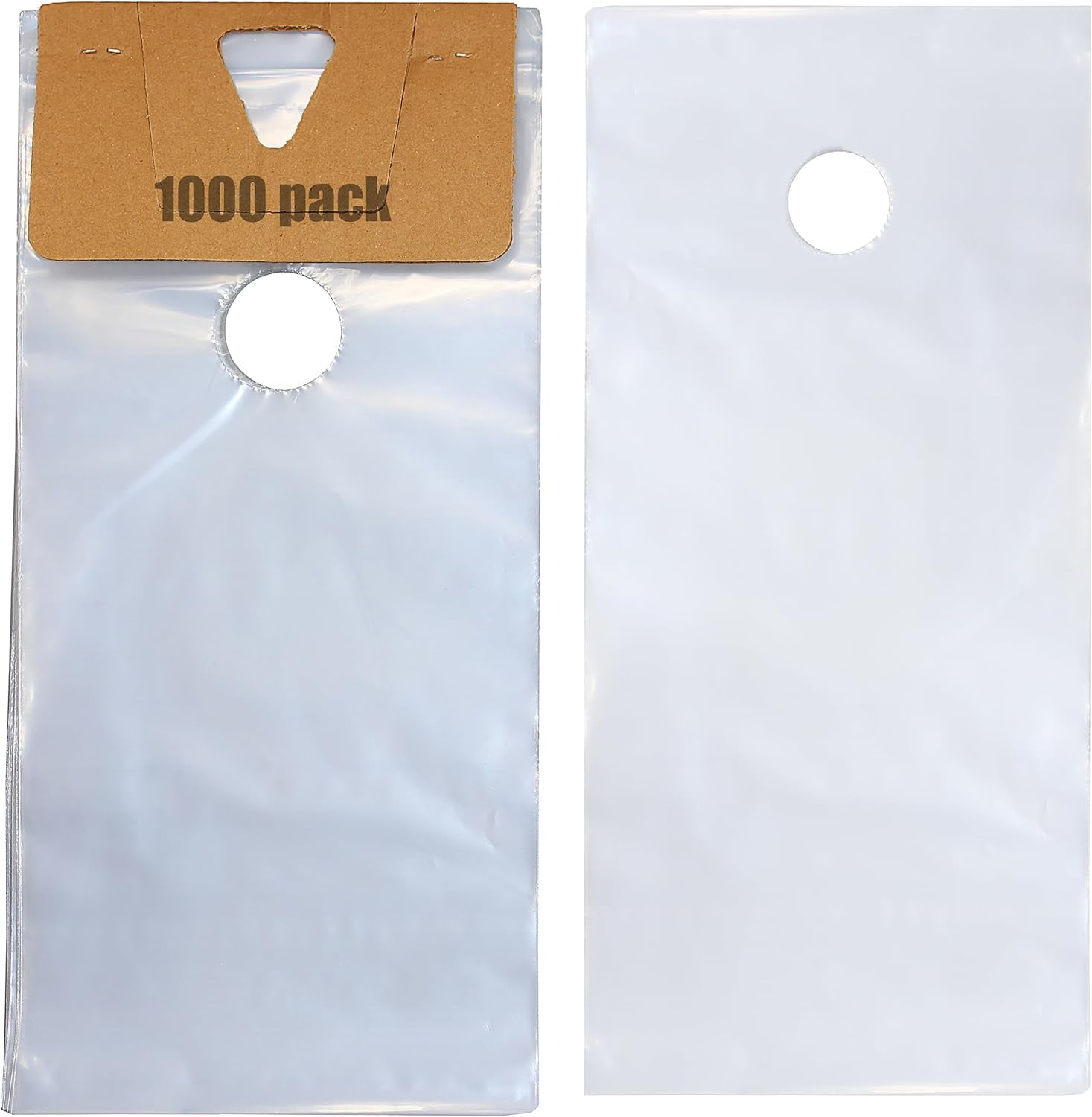 Skywin 1000 Plastic Door Hanger Bags 6 x 9 inches 0.8 mil Clear Door
