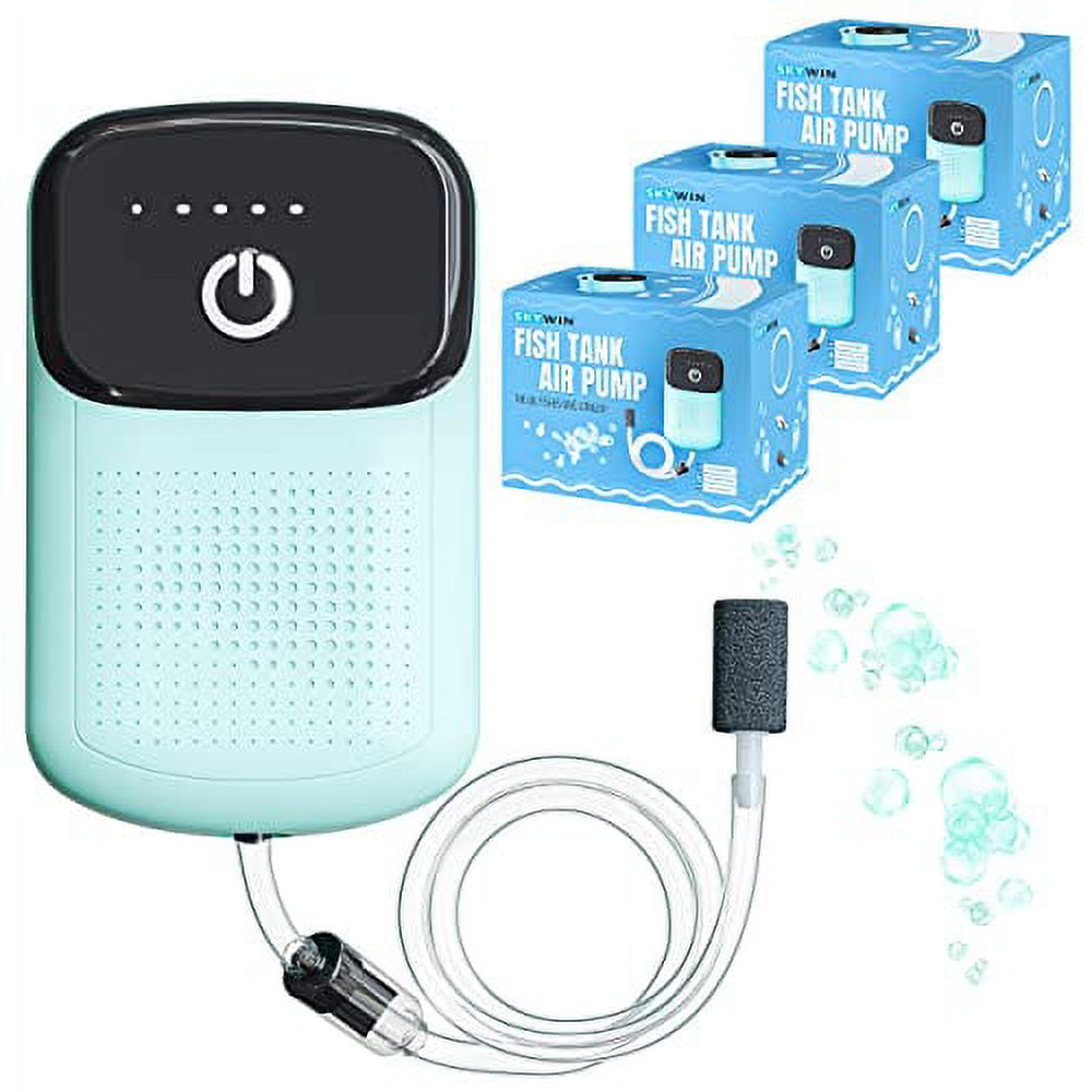 Skywin 3 Pack Fish Aerator Pump Rechargeable Battery Powered Aquarium