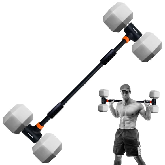 Skywin Adjustable Barbell to Dumbbell Bar (Orange) - Dumbbell Barbell Converter for Home Gym Essentials - Adjustable Up to 80 kg Weight Bars For Lifting