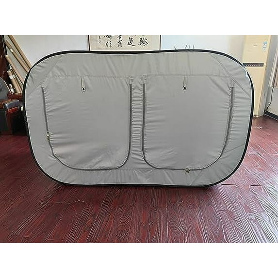 Skywin Bed Tent Twin - Pop Up Privacy Tent for Twin Bed, Collapsible, Breathable, Light Reducing Pongee Bed Canopy for Warm and Cozy Night (Modern Grey)