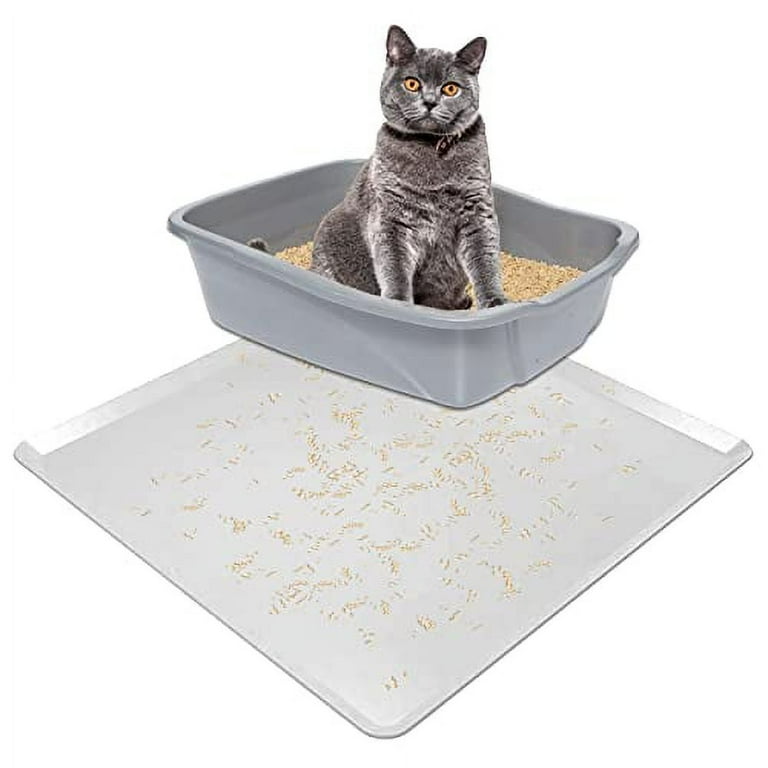 Skywin Cat Litter Mat For Litter Box Grey – 24x24 Inch Silicone