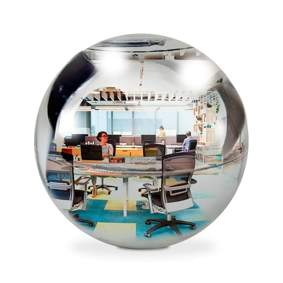 Skywin Convex Mirror Fortune Magic Ball Cubicle Decorations - Cubicle Mirror, Desk Mirror to See Behind You, Aesthetic Office Cubicle Accessories, Rearview Mirror(Silver)