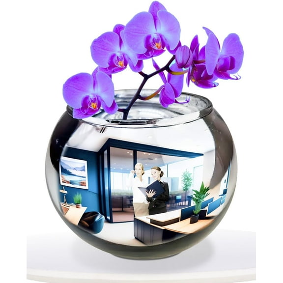 Skywin Convex Mirror Vase Silver Cubicle Decorations - 6 Inch Multipurpose Cubicle Mirror, Desk Mirror to See Behind You - Aesthetic Office Cubicle Accessories, Office Cubicle Decor Organizer