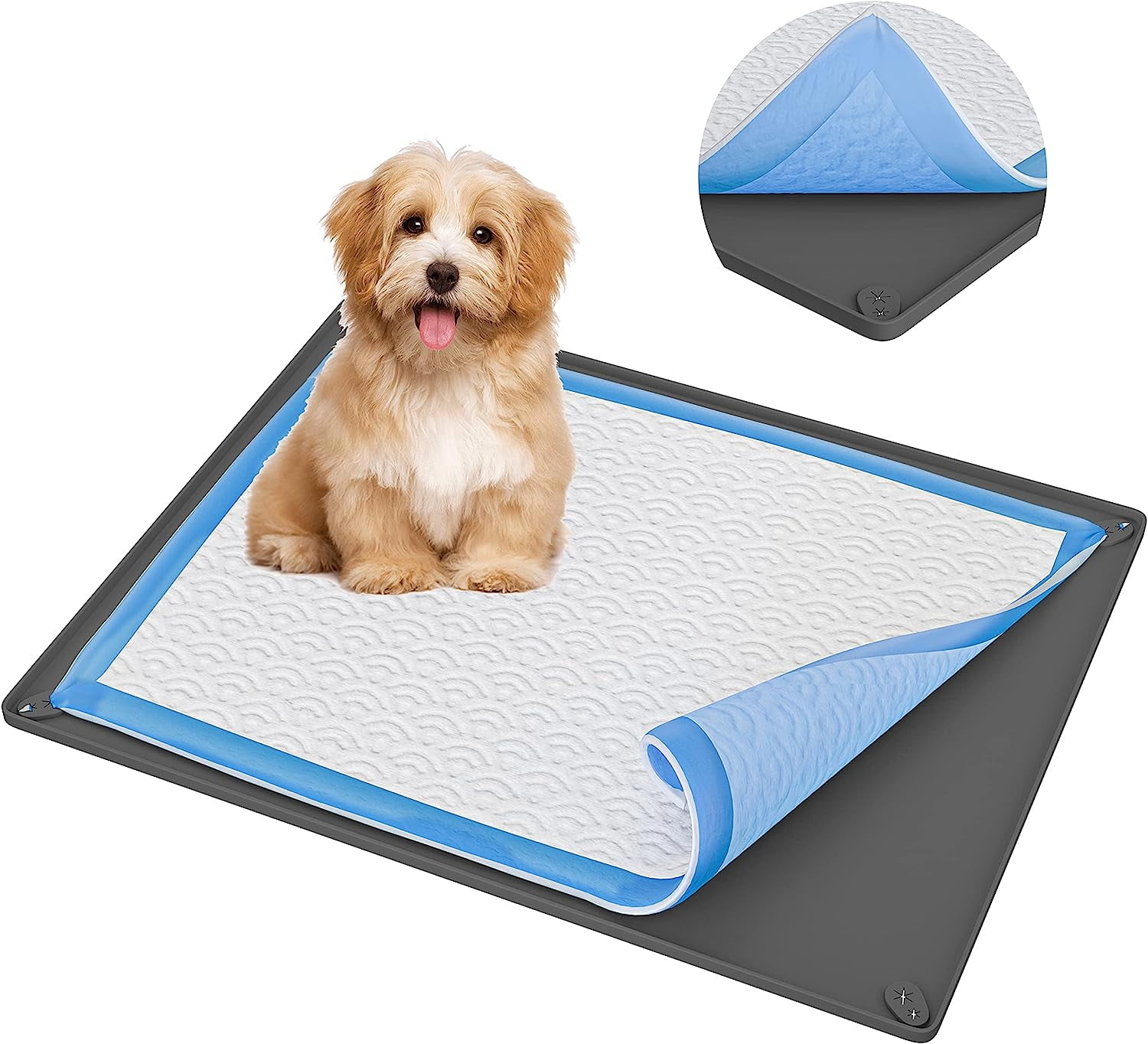 Skywin Dog Pad Holder Tray 30x36 in – ( 1 Pack ) No Spill Pee Pad Holder  for Dogs - Works with Most Training Pads - Easy to Clean and Store 