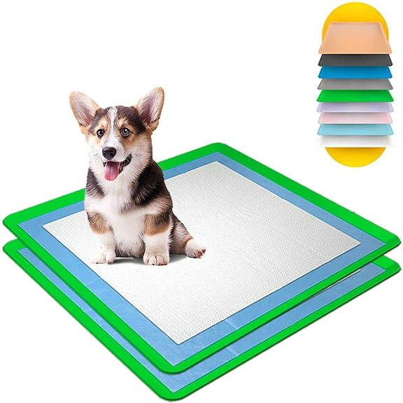 Skywin Dog Puppy Pad Holder Tray - Green, 2 Pack No Spill Pee Pad Holder for Dogs - Pee Pad Holder Works with Most Training Pads (Green)