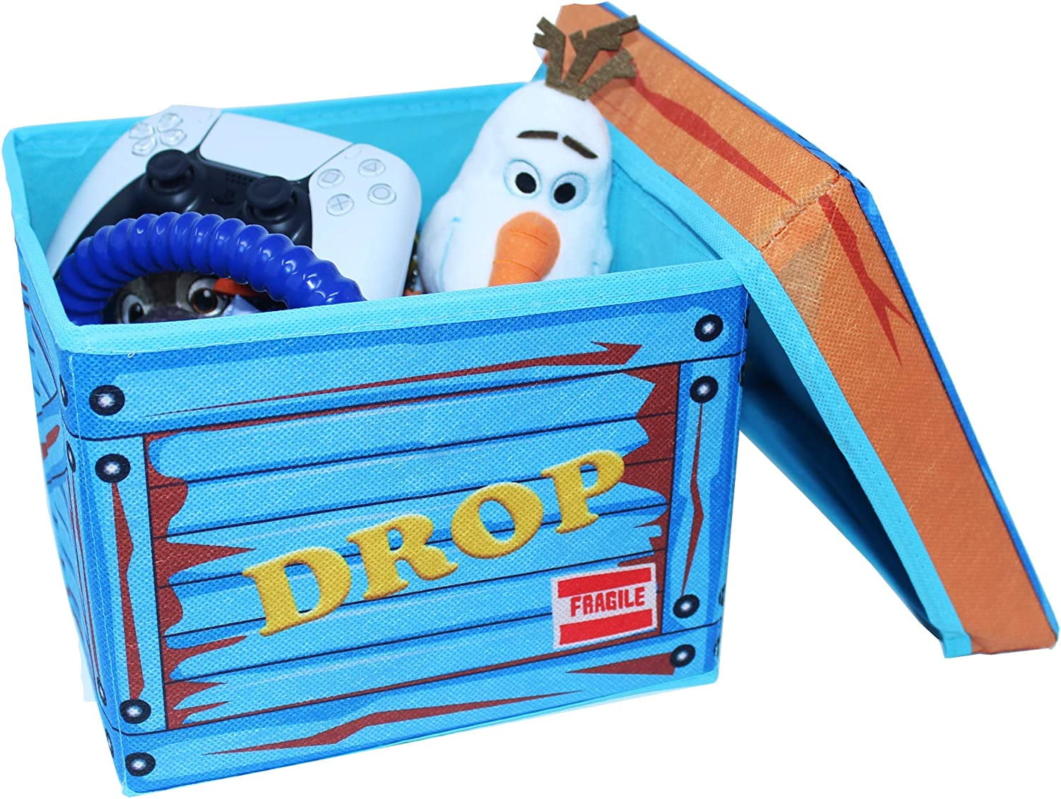 CARURLIFF Cotton Linen Foldable Storage Box with Lid - 15.75x10.63x9.84- Durable CARURLIFF Cotton Linen Foldable Storage Box with Lid - 15.75x10.63x9.84- Durable