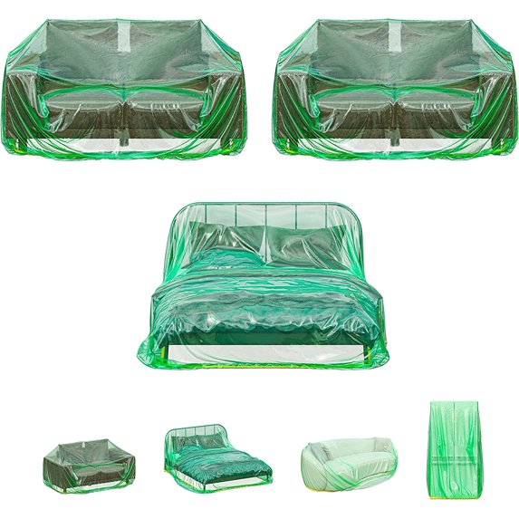 Skywin Furniture Covers for Moving - 3 Pack,101x75x50 Large Sofa Couch Storage Bag & Plastic Couch Cover Dust Protector for Furniture Covering Wrap -Clear Furniture Wrapping for Moving and Protection