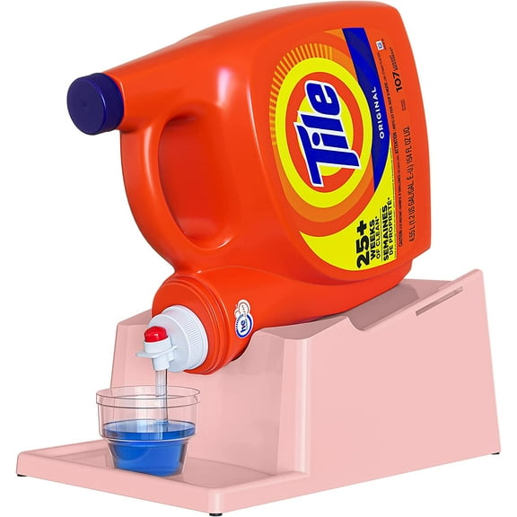 Skywin No-Spill Liquid Laundry Detergent Holder Organizer and Drip Tray for Laundry Room Organization with Removable Laundry Soap Catcher Tray (No Strap, Rose)