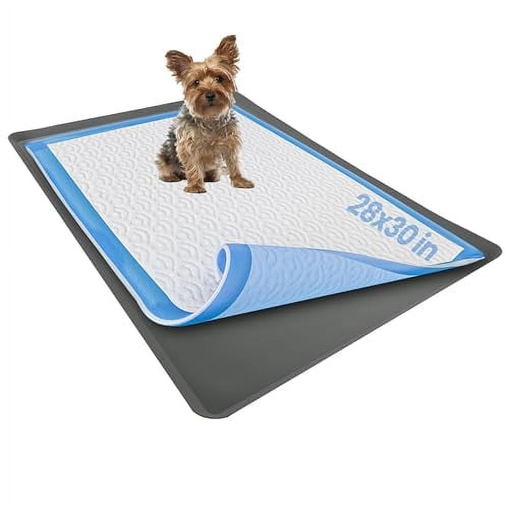 Skywin Pee Pad Holder for 28 x 30 Inches Training Pads - 2 Pack Easy to Clean and Store Dog Puppy Pad Holder – Silicon Wee Wee Pad Holder, No Spill Puppy Pad Holder (Grey)