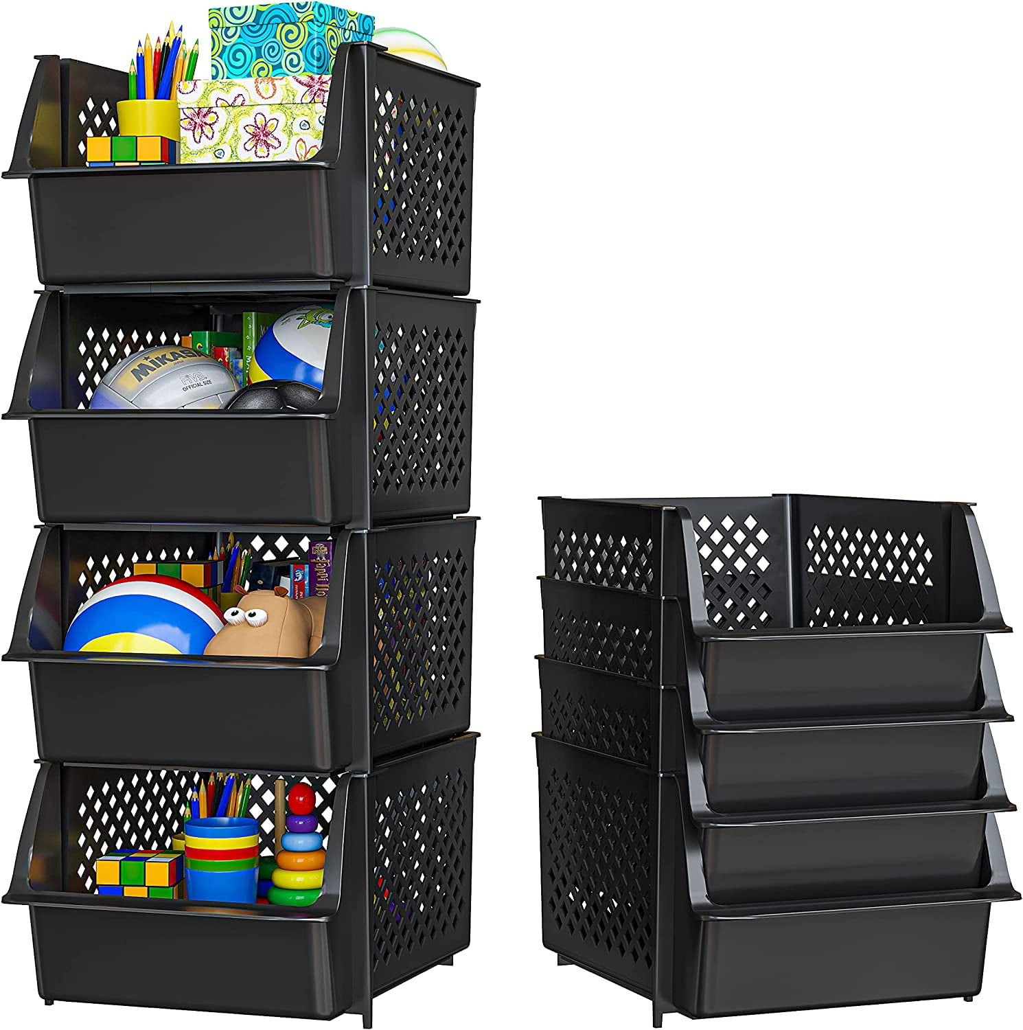 EOENVIVS Set of 6 Plastic Storage Bins Pantry Organization and Storage  Containers Storage Baskets Shelf Organizer Bins for Shelves Drawers Desktop
