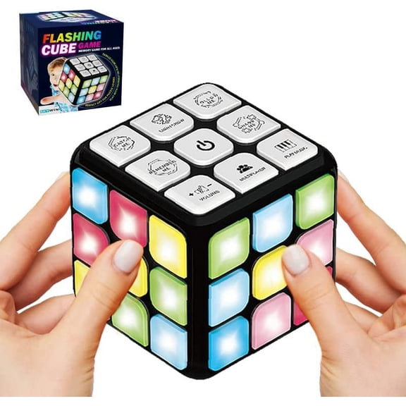 Skywin Puzzle STEM Cube Game - 3 Pack Entertaining, Fun & Unique Flashing Cube Electronic Memory & Speed Game Development for Kids & Adults Brain - Hands and Eyes Coordination Cube Light (3-Pack)