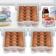 thumbnail image 1 of Skywin Refrigerator Egg Drawer - 3 Pack Snap-on Egg Holder for Refrigerator Organizes and Protects Eggs - Adjustable and Space Saving Egg Storage Container For Refrigerator, 1 of 9