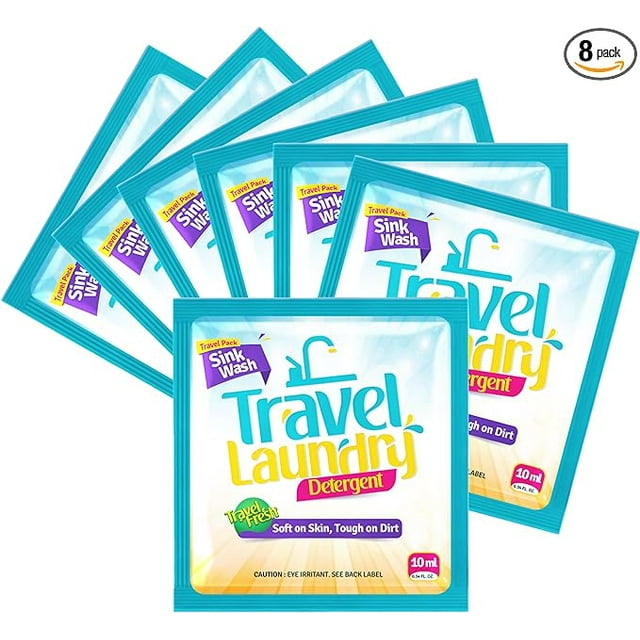 Skywin Travel Laundry Detergent 10 ml 8 Pack Effective Travel