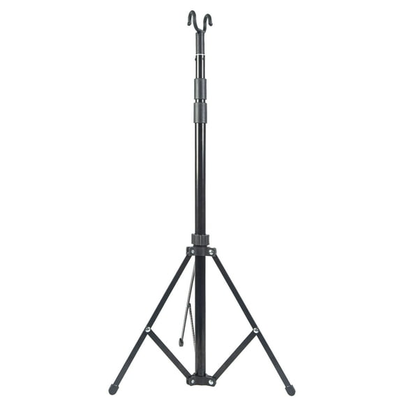 Skywin Tripod IV Poles Stand With Hook (Black) - IV Pole Collapsible Stand with Hook Use For Display IV Stand Floor Stand, IV Stand Pole Hook Organizer Lanyard Rack for Tables, Keychains or Practice T