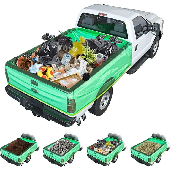 Skywin Truck Pickup Bag - Truck Sized Multi-Use Bag, Durable Truck Bag and Giant Pickup Liner with Drawstring, Fits All Truck Size - Giant Bag 101 x 75 x 50 inches, Green