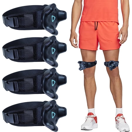 Skywin VR Tracker Straps for HTC Vive System Tracker Puck - Adjustable Straps for Leg Object and Full-Body Tracking in Virtual Reality (4 Pack)