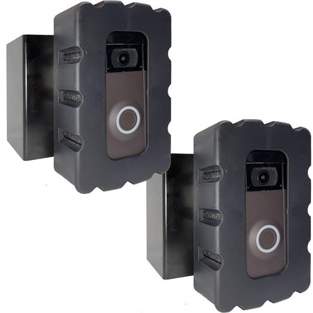 Skywin Video Ring Doorbell Mount - 2 Pack, Compatible with Doorbell Camera Wireless - No Drill, Easy to Install Anti-Theft Mount Ring Doorbell Holder for Apartment Door Black