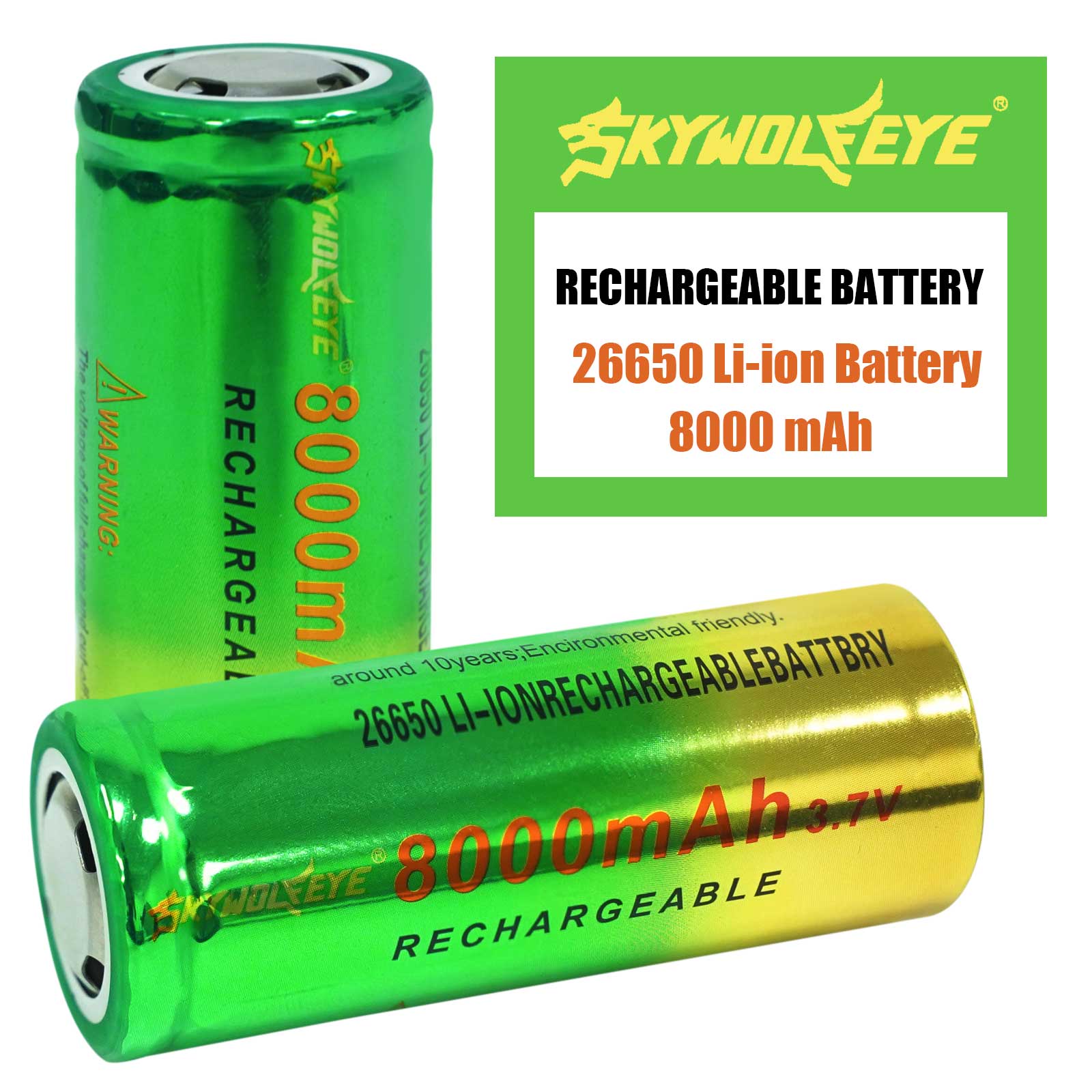 18650 Battery Liion 3.7V Rechargeable Batteries for Flashlight USA