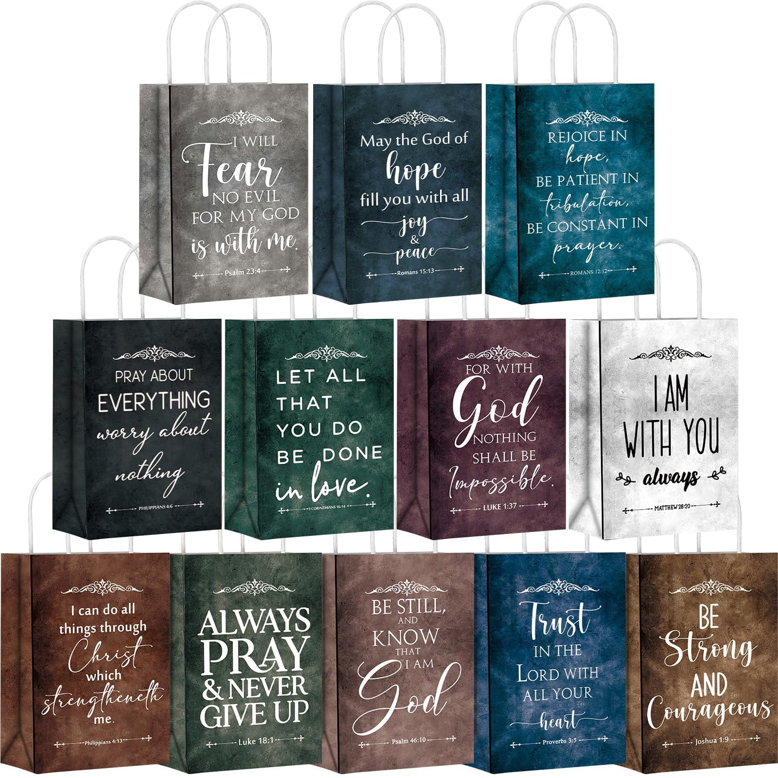Skyygemm Christian Religious Paper Gift Bags Bulk Bible Verse Treat ...