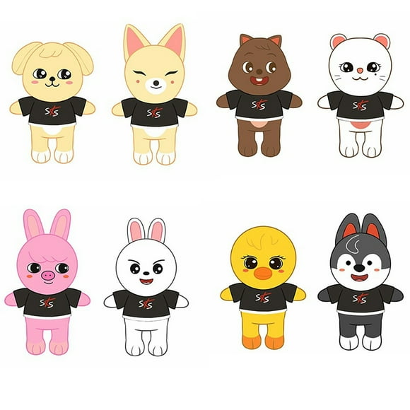 Skzoo Plush, Pack of 8 Stray Kids Cuddly Toy, Plush Toy, Birthday Gift for Children and Fans