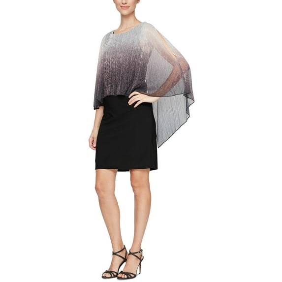 SLNY Womens Plus Shimmer Sheath Dress