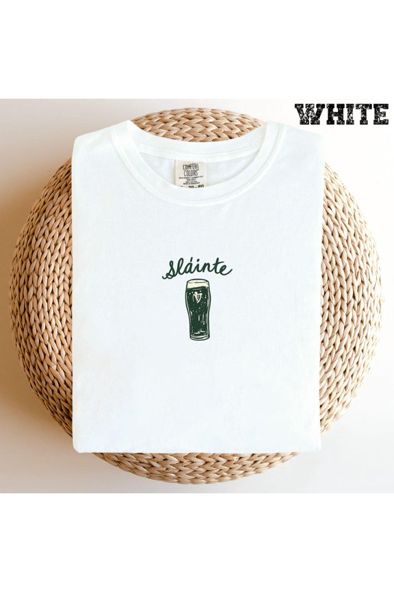 Sláinte Irish Graphic Shirt, Lucky Clover Design Tee, Celtic Celebration T Shirt, Adult Unisex Top