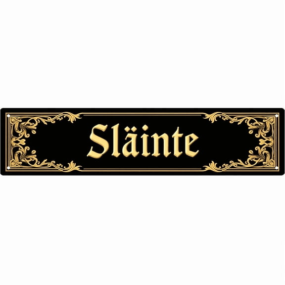 Slinte Tin Decor 16*4 Inches "Slinte" Bar/Kitchen Wall Art - Retro Irish Accent, Slinte Decor, Bar Metal Sign