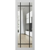 Slab Barn Door Panel 18 x 80 inches | Lucia 2266 White Silk Clear Glass | Sturdy Finished Interior Doors | Pocket Closet Sliding