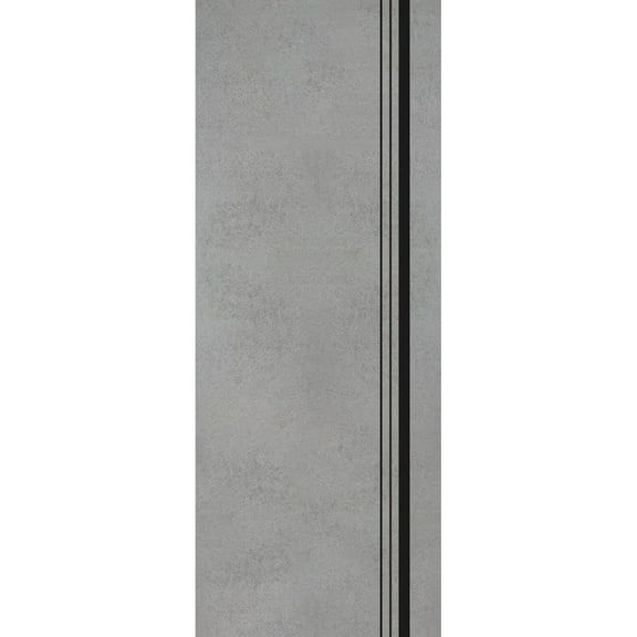 Slab Barn Door Panel 18 x 80 inches | Planum 0011 Concrete with Frosted Glass | Sturdy Finished Interior Doors | Pocket Closet Sliding