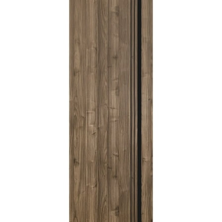 Slab Barn Door Panel 18 x 80 inches | Planum 0011 Walnut with Frosted Glass | Sturdy Finished Interior Doors | Pocket Closet Sliding