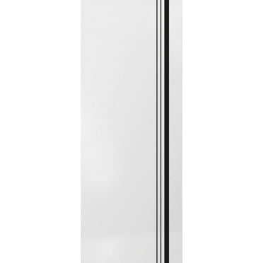 Slab Barn Door Panel 18 x 80 inches | Planum 0011 White Silk with Frosted Glass | Sturdy Finished Interior Doors | Pocket Closet Sliding