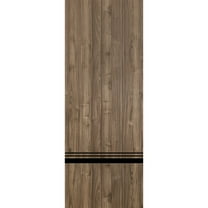 Slab Barn Door Panel 18 x 80 inches | Planum 0012 Walnut with Frosted Glass | Sturdy Finished Interior Doors | Pocket Closet Sliding