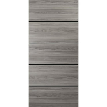Slab Barn Door Panel 18 x 80 inches | Planum 0015 Ginger Ash with Frosted Glass | Sturdy Finished Interior Doors | Pocket Closet Sliding