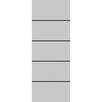 Slab Barn Door Panel 18 x 80 inches | Planum 0015 Grey Matte with Frosted Glass | Sturdy Finished Interior Doors | Pocket Closet Sliding