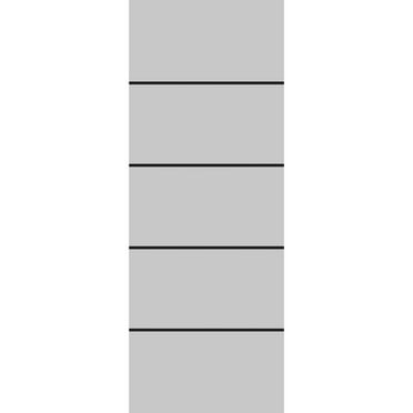 Slab Barn Door Panel 18 x 80 inches | Planum 0015 Grey Matte with Frosted Glass | Sturdy Finished Interior Doors | Pocket Closet Sliding
