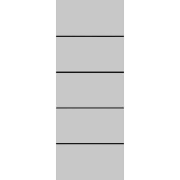 Slab Barn Door Panel 18 x 80 inches | Planum 0015 Grey Matte with Frosted Glass | Sturdy Finished Interior Doors | Pocket Closet Sliding