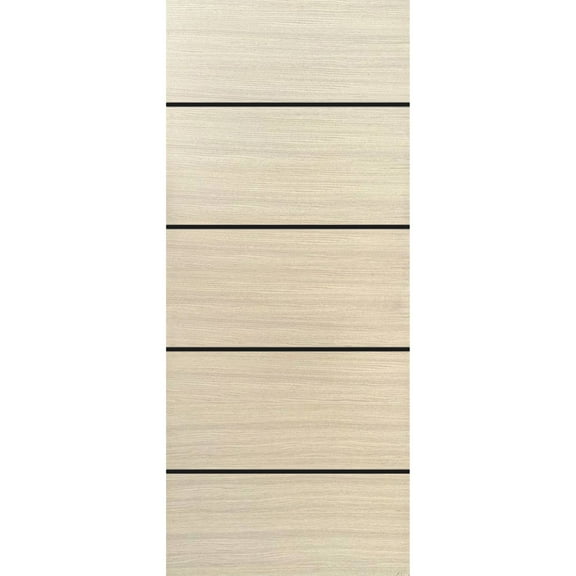 Slab Barn Door Panel 18 x 80 inches | Planum 0015 Natural Veneer with Frosted Glass | Sturdy Finished Interior Doors | Pocket Closet Sliding