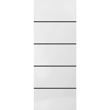 Slab Barn Door Panel 18 x 80 inches | Planum 0015 White Silk with Frosted Glass | Sturdy Finished Interior Doors | Pocket Closet Sliding