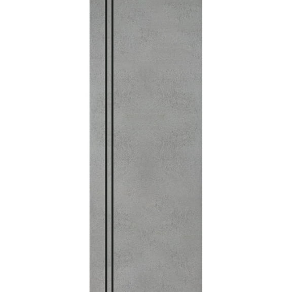 Slab Barn Door Panel 18 x 80 inches | Planum 0016 Concrete with Frosted Glass | Sturdy Finished Interior Doors | Pocket Closet Sliding