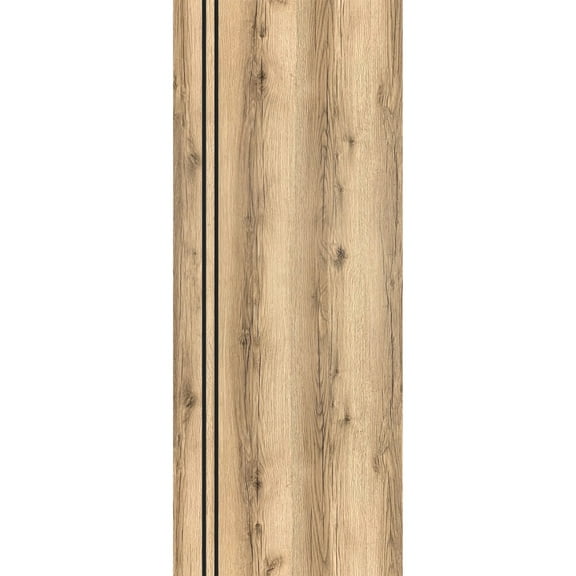 Slab Barn Door Panel 18 x 80 inches | Planum 0016 Oak with Frosted Glass | Sturdy Finished Interior Doors | Pocket Closet Sliding