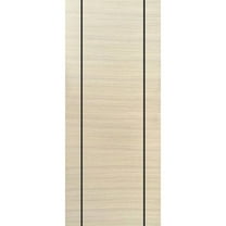 Slab Barn Door Panel 18 x 80 inches | Planum 0017 Natural Veneer with Frosted Glass | Sturdy Finished Interior Doors | Pocket Closet Sliding